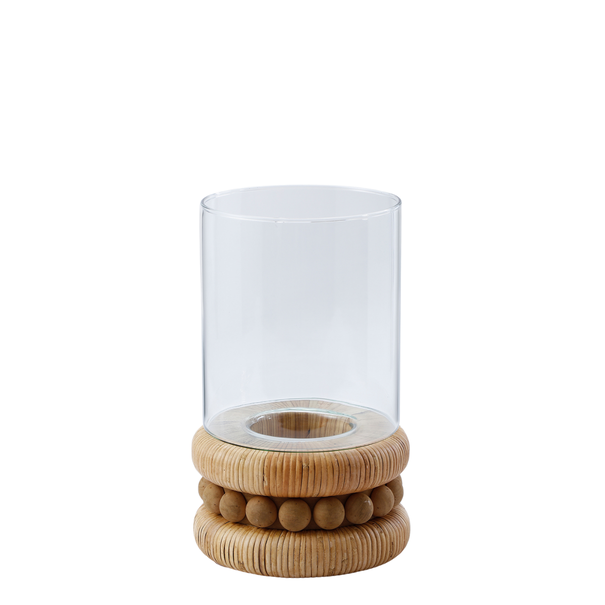sia-nora-porte-bougie-rotin-beige-27-cm-verre image 1