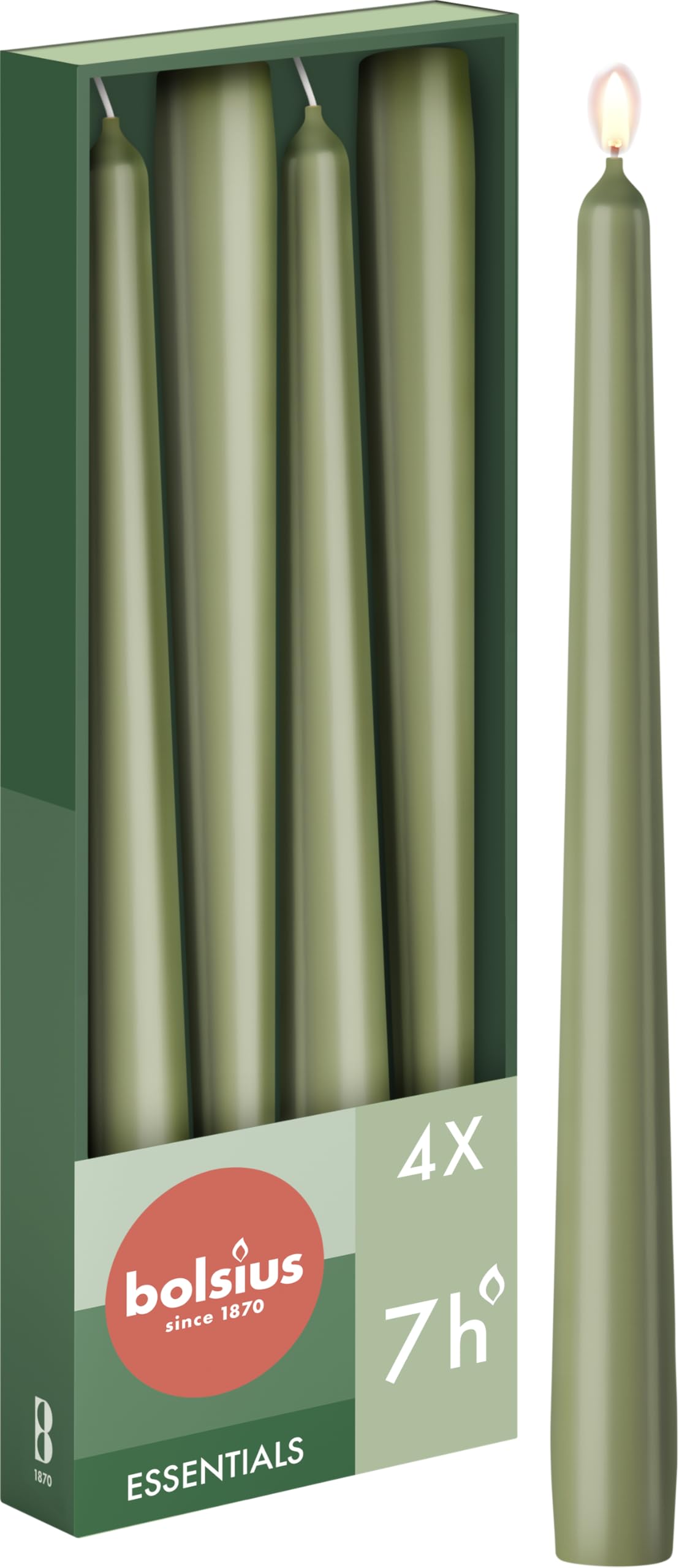 bolsius-bougies-de-d-ner-effil-es-lot-de-4-vert-24-5-cm-sans-parfum image 1