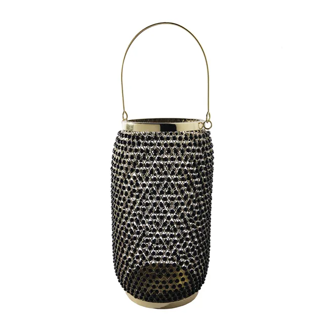 sia-deco-nora-lanterne-grand-format-noir-29-cm-perles image 1