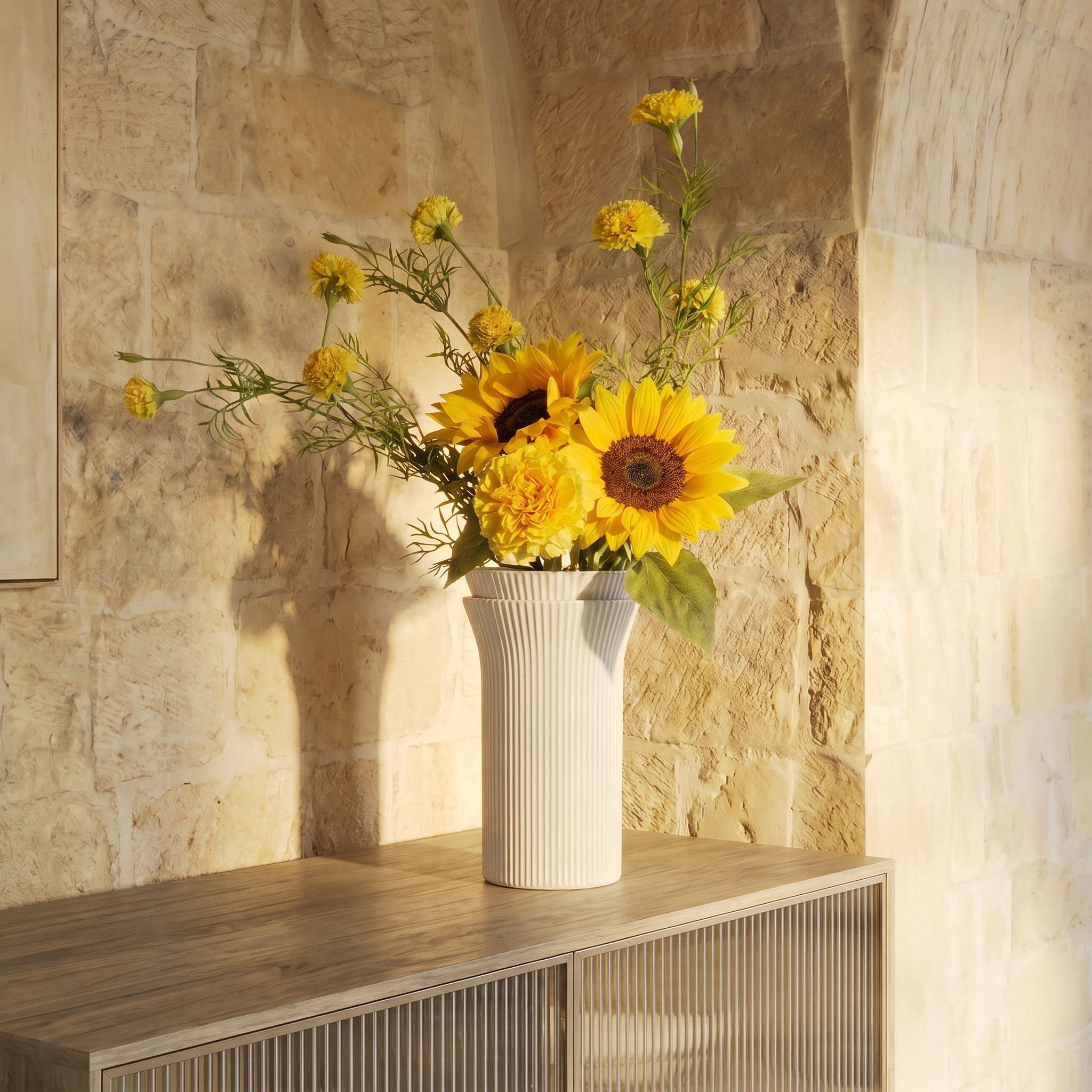 sia-deco-noah-bouquet-tournesols-fleurs-artificielles-jaune-78-cm image 2