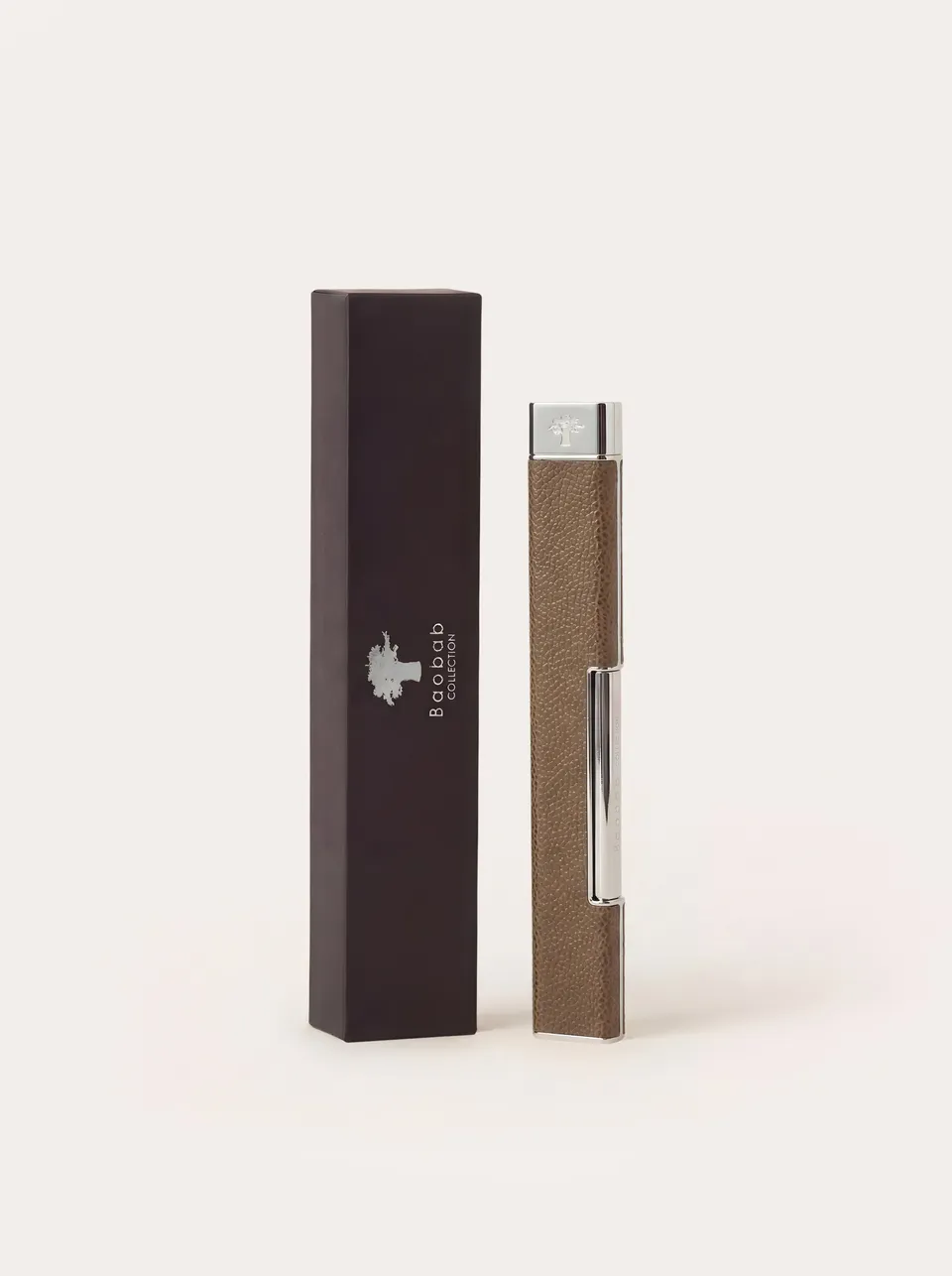 baobab-graine-briquet-cuir-noir-allume-bougies-rechargeable image 1