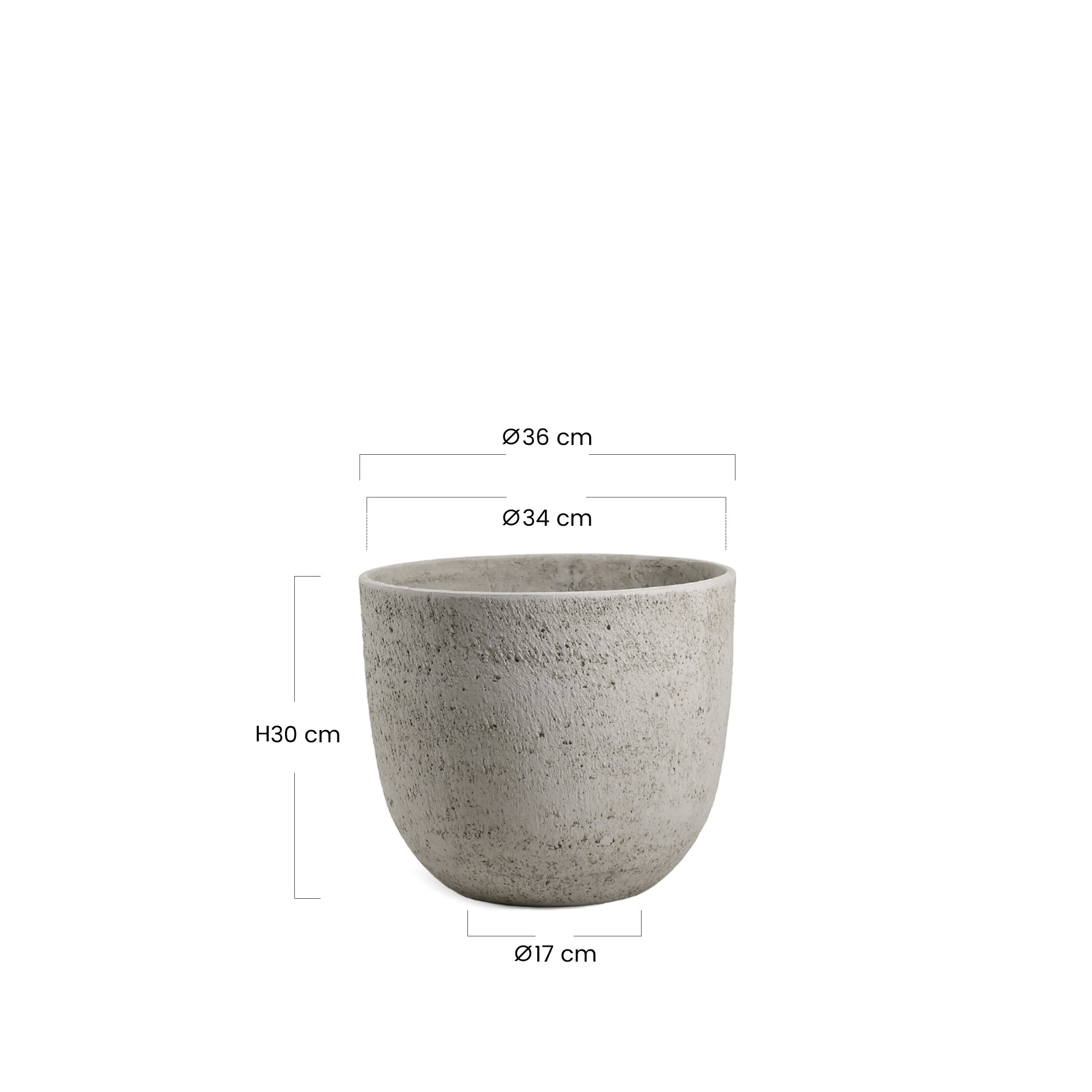 sia-deco-antica-terra-cache-pot-arrondi-gris-clair-30-cm image 5