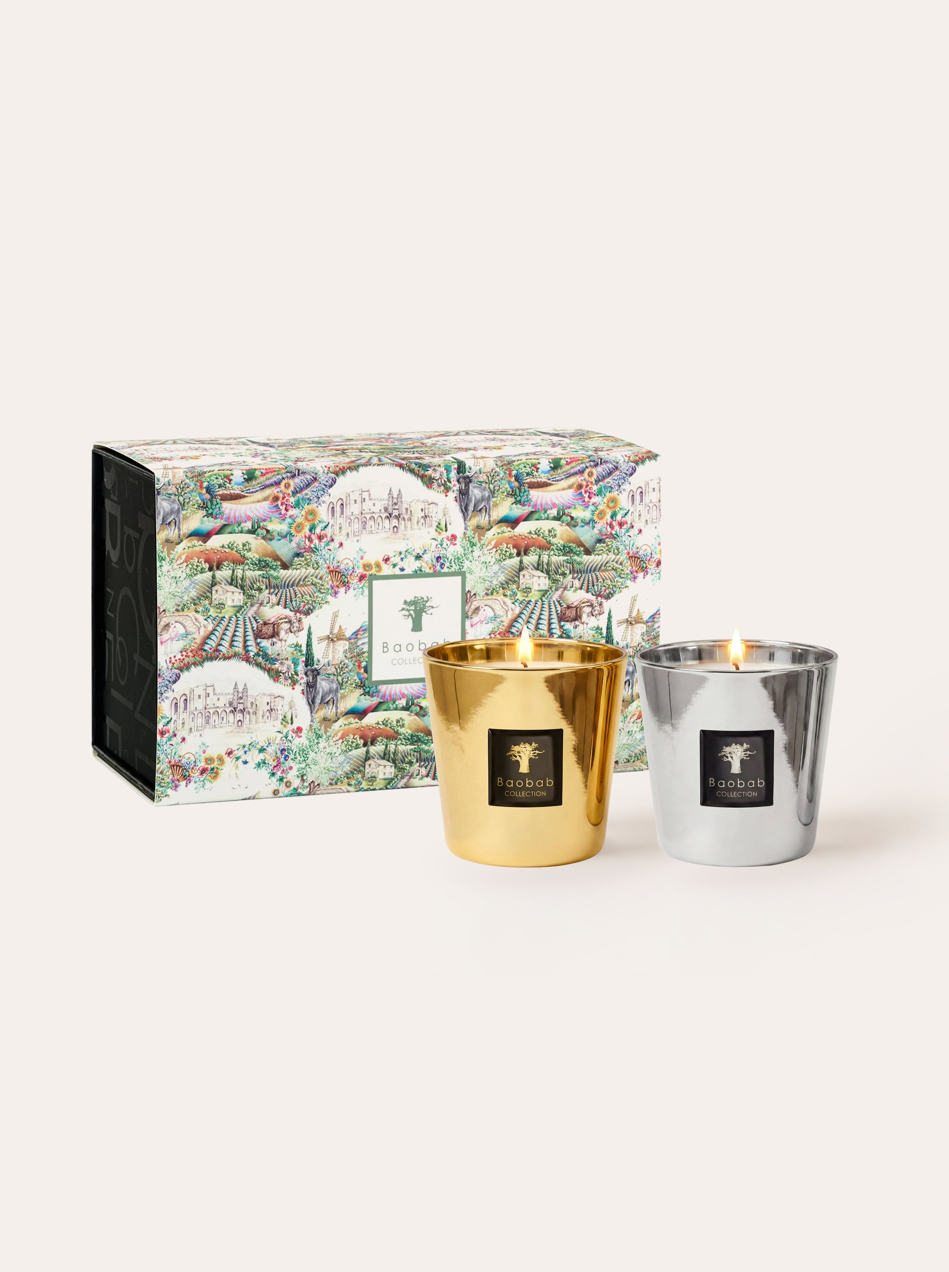 baobab-les-exclusives-coffret-duo-bougies-2x-petite-platinum-aurum image 1
