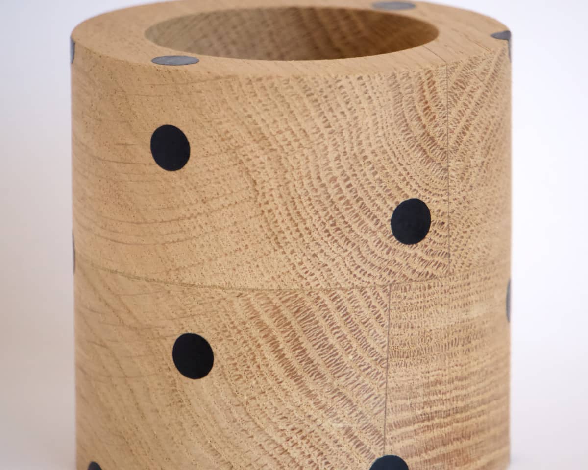 am-cla-pots-cache-pot-bois-rond-pois-noirs-9cm-ch-ne image 7