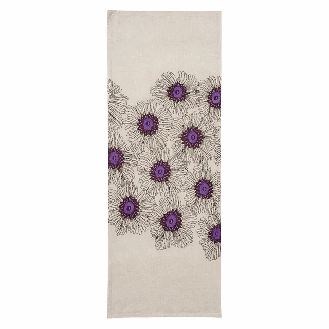 sia-nola-flowers-chemin-de-table-coton-beige-140-cm image 1
