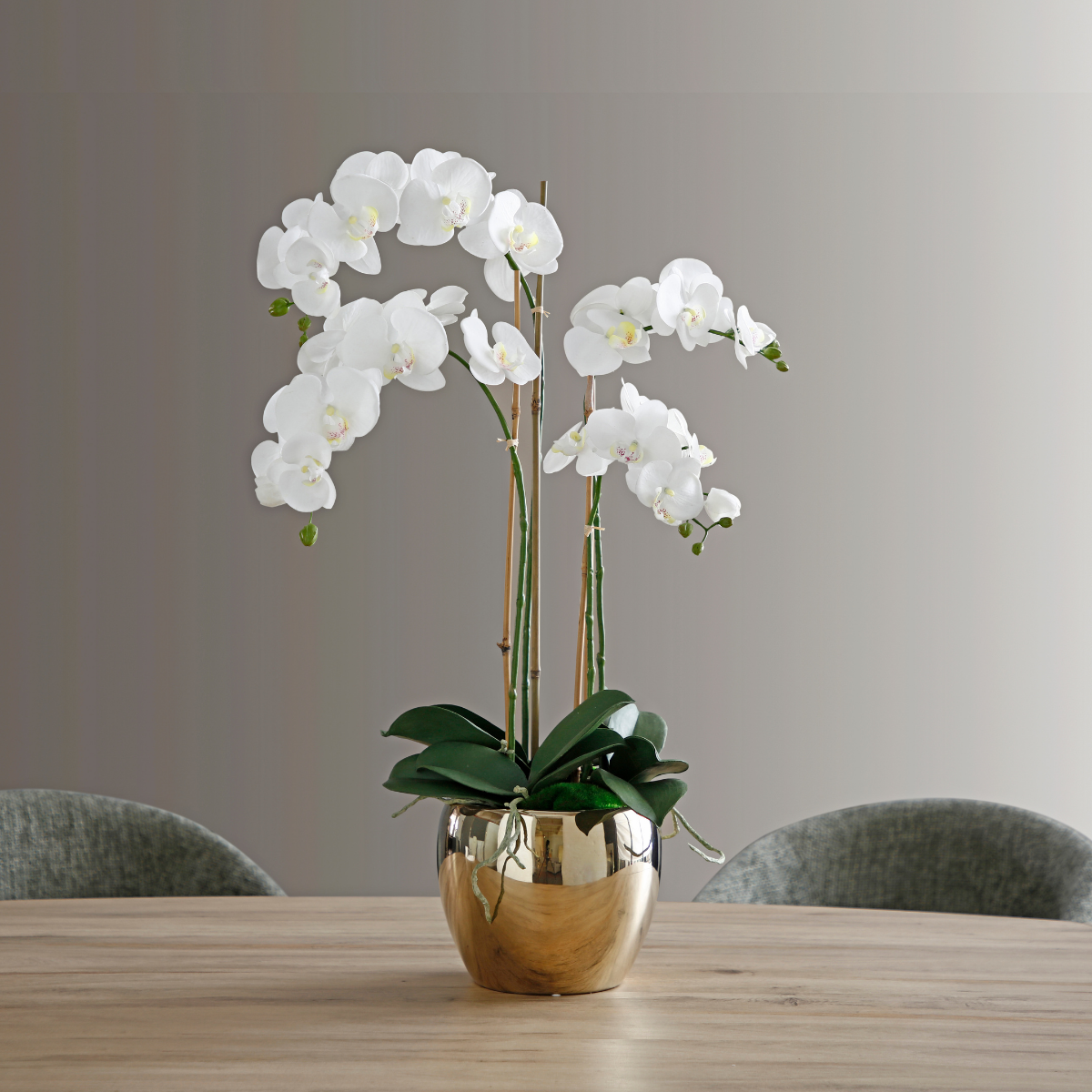 sia-deco-noah-orchid-e-artificielle-vase-dor-blanc-79-cm image 3