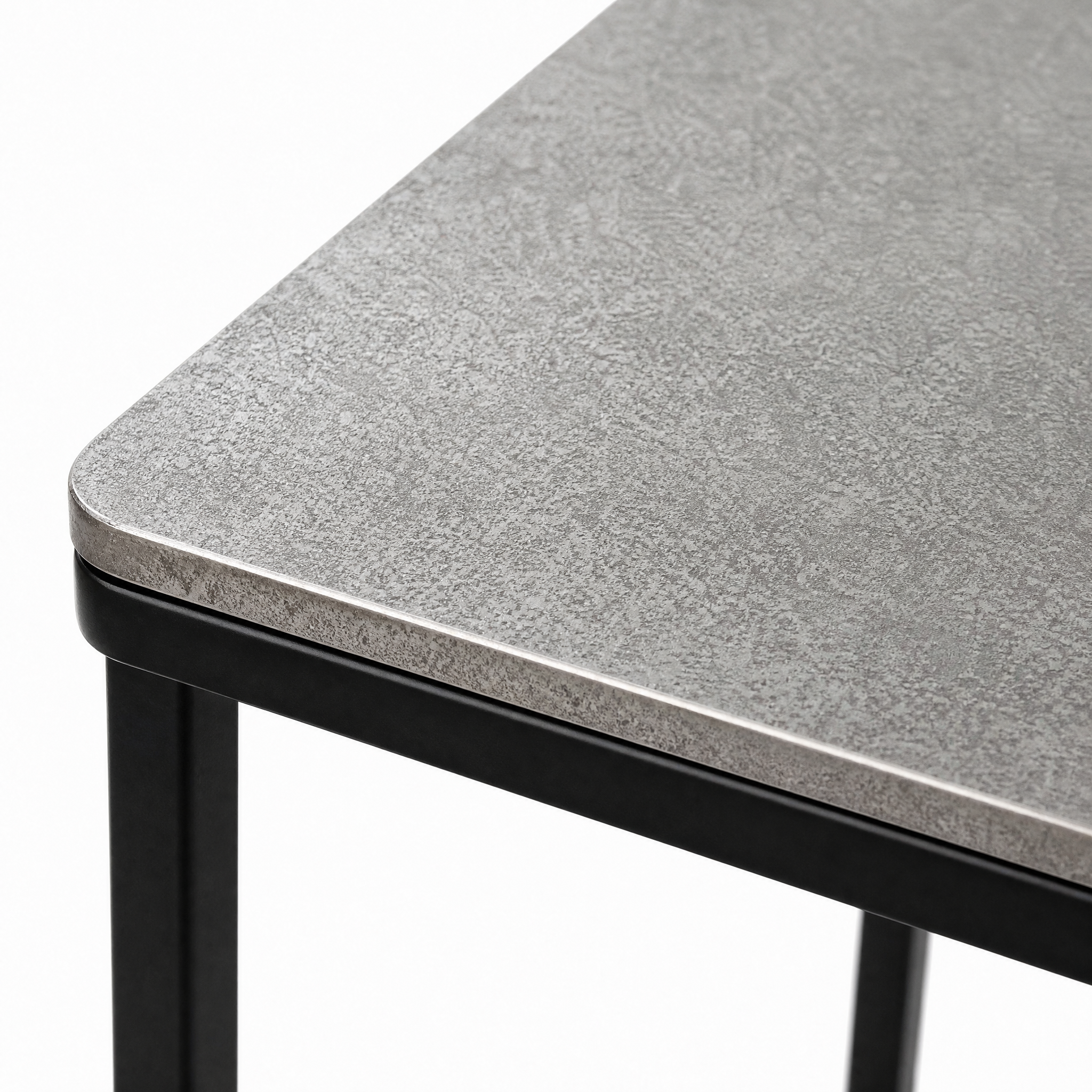 sia-deco-charlie-table-avec-2-bancs-argent-et-noir-fer image 4